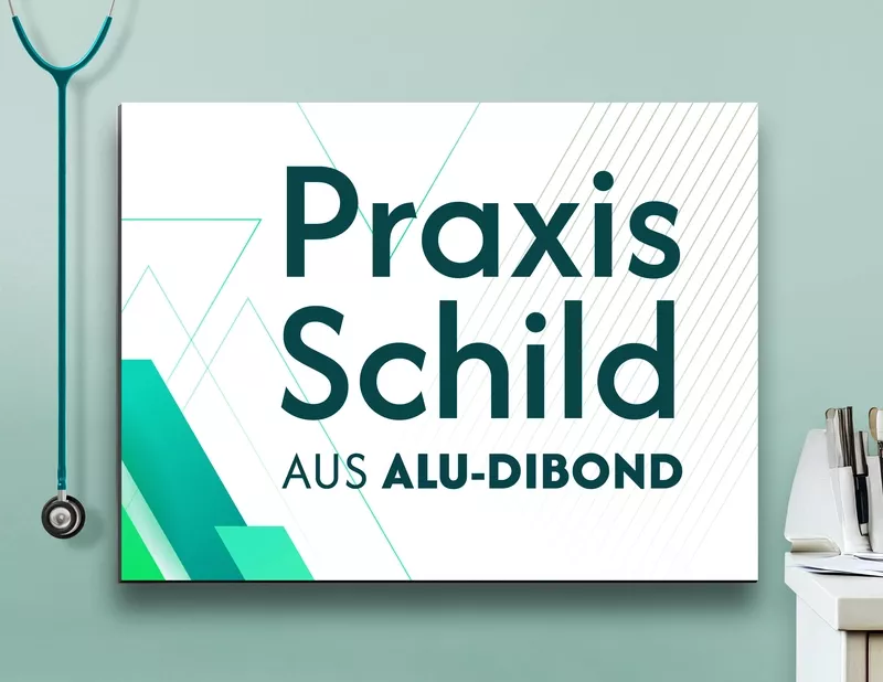Praxis-Schild aus Alu-Dibond