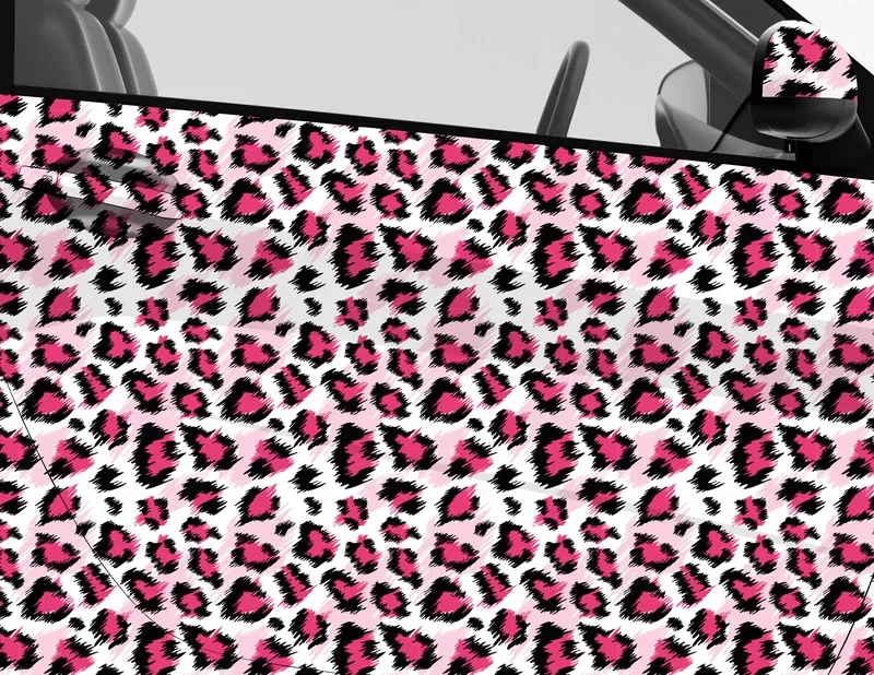 Car Wrapping Autofolie Pink Leo Print