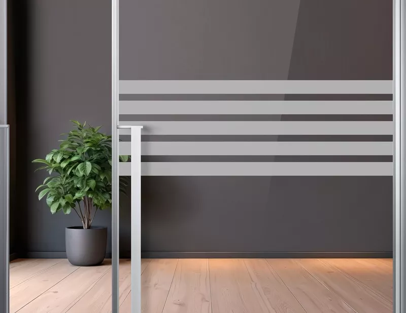 Durchlaufschutz 5 Streifen aus Milchglasfolie