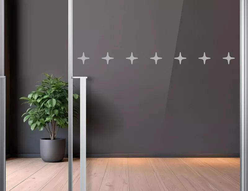 Milchglas Durchlaufschutz 4-zackige Sterne