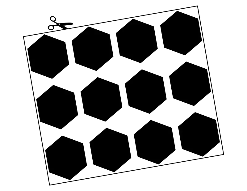 Glasmarkierung Hexagon 12 Stk.