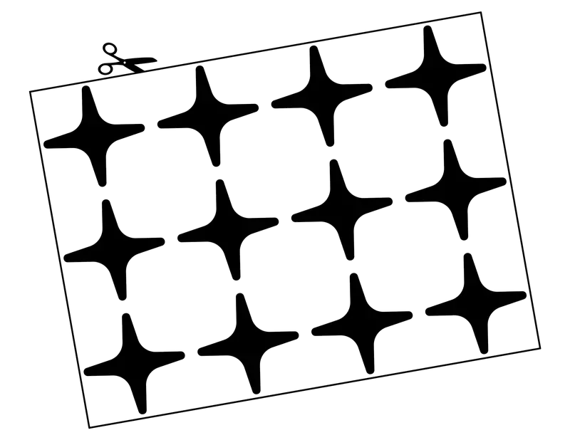 Glasmarkierung Sterne 4-zackig 12 Stk.