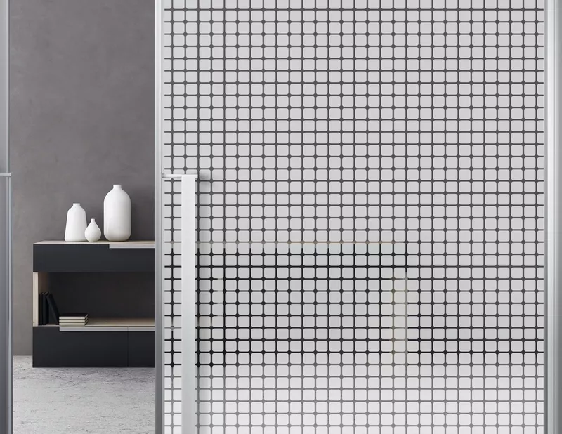 Milchglasfolie Retro Squares