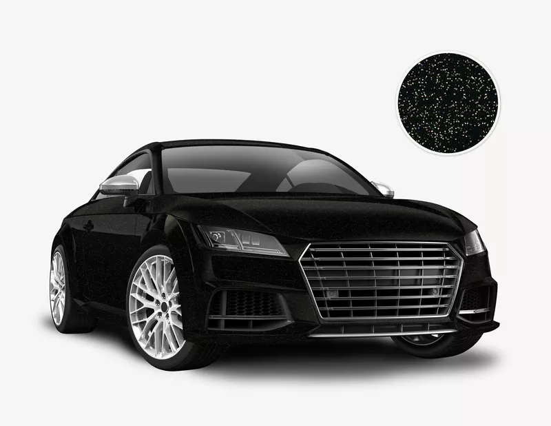 Car Wrapping Autofolie Black Galactic Gold Effekt matt
