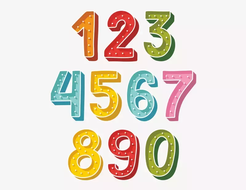 Wandtattoo Zahlen-Aufkleber Doodle