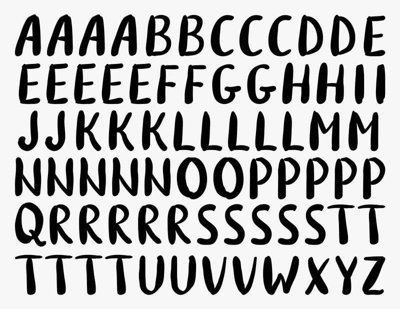Buchstaben-Aufkleber Brush