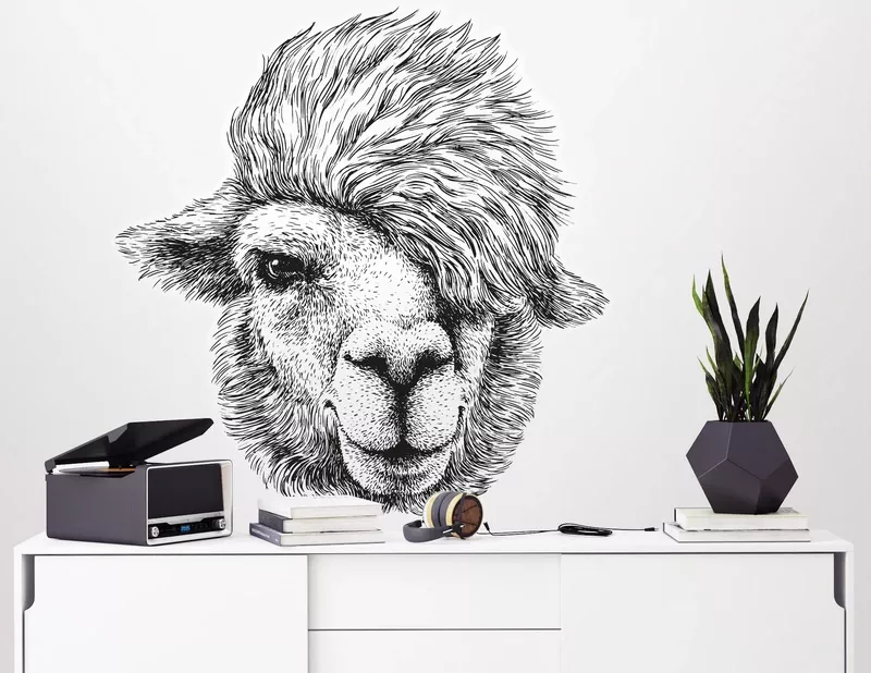 Wandtattoo Wallace das Lama