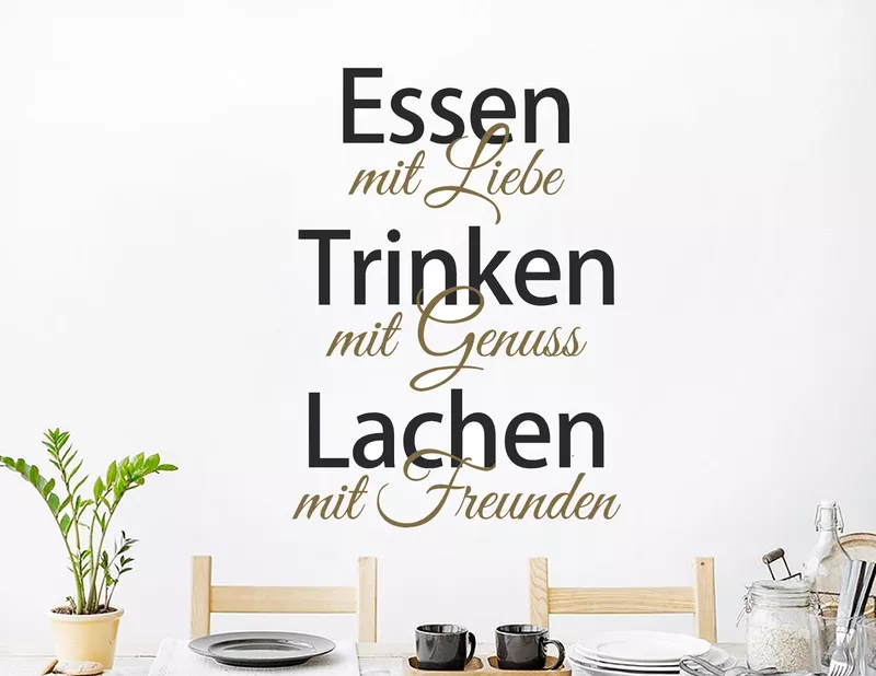Wandtattoo Essen Trinken Lachen