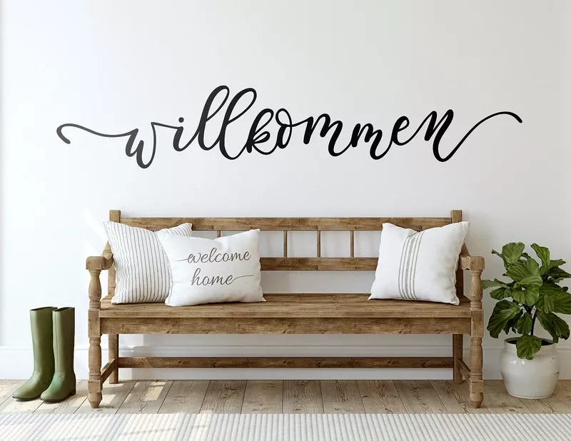 Wandtattoo Schriftzug Willkommen