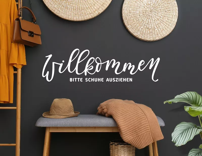 Wandtattoo Willkommen – Bitte Schuhe ausziehen