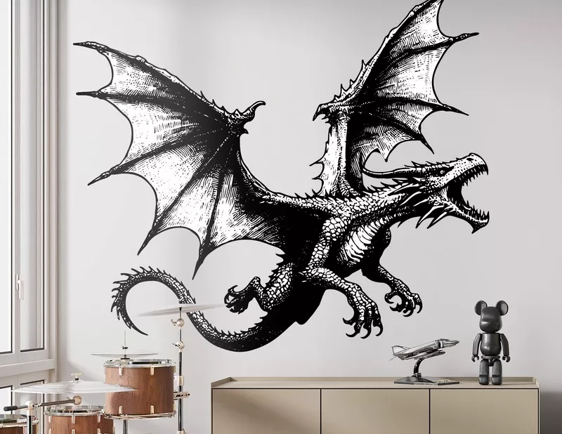 Wandtattoo Drachenzorn