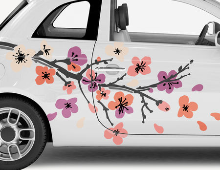 7pcs selbst klebende Auto schütteln Kopf Blumen Ornamente für Auto