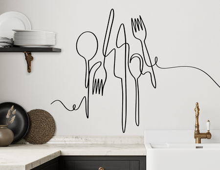Wandtattoo Küche Liebe geht durch den Magen Küchentattoo Wandbild Aufkleber 