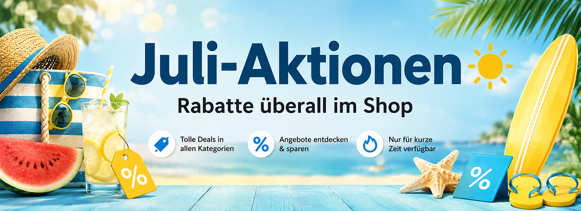 Juli-Aktionen bei Klebefisch.de – Sommerliche Rabattaktionen mit Angeboten für Aufkleber und Fensterfolien  