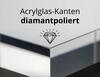 Acrylglas-Schild mit diamantpolierten Kanten