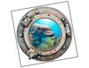 Lieferansicht 3D Delfin im Bullauge