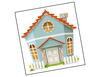 Lieferansicht Das blaue Haus mit Zaun