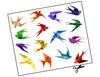 Lieferansicht Bunte Origami Schwalben