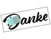 Lieferansicht Aufkleber Danke-Schriftzug mit Maske