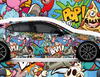 XXL Car-Wrapping Folie Crazy Cartoon Mashup
