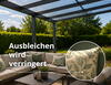 Sonnenschutzfolie PlexiProtect - der transparente UV-Schutz verringert sonnenbedingtes Ausbleichen von Textilien, Teppichen, Möbeln, Drucken u.v.m.