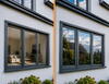 Sonnenschutzfolie Static Medium bei Tag: Links ohne Folie / rechts mit Folie