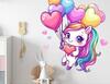 Wandtattoo Einhorn mit Herzballons